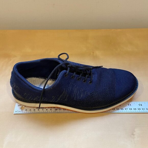Swims Mens Navy Blue Knit Lace-Up Sneakers With White & Orange Sole Oxford 10 - Picture 7 of 14